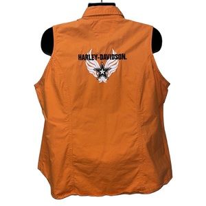 Vintage HARLEY DAVIDSON Snap Front Vest~Hong Kong